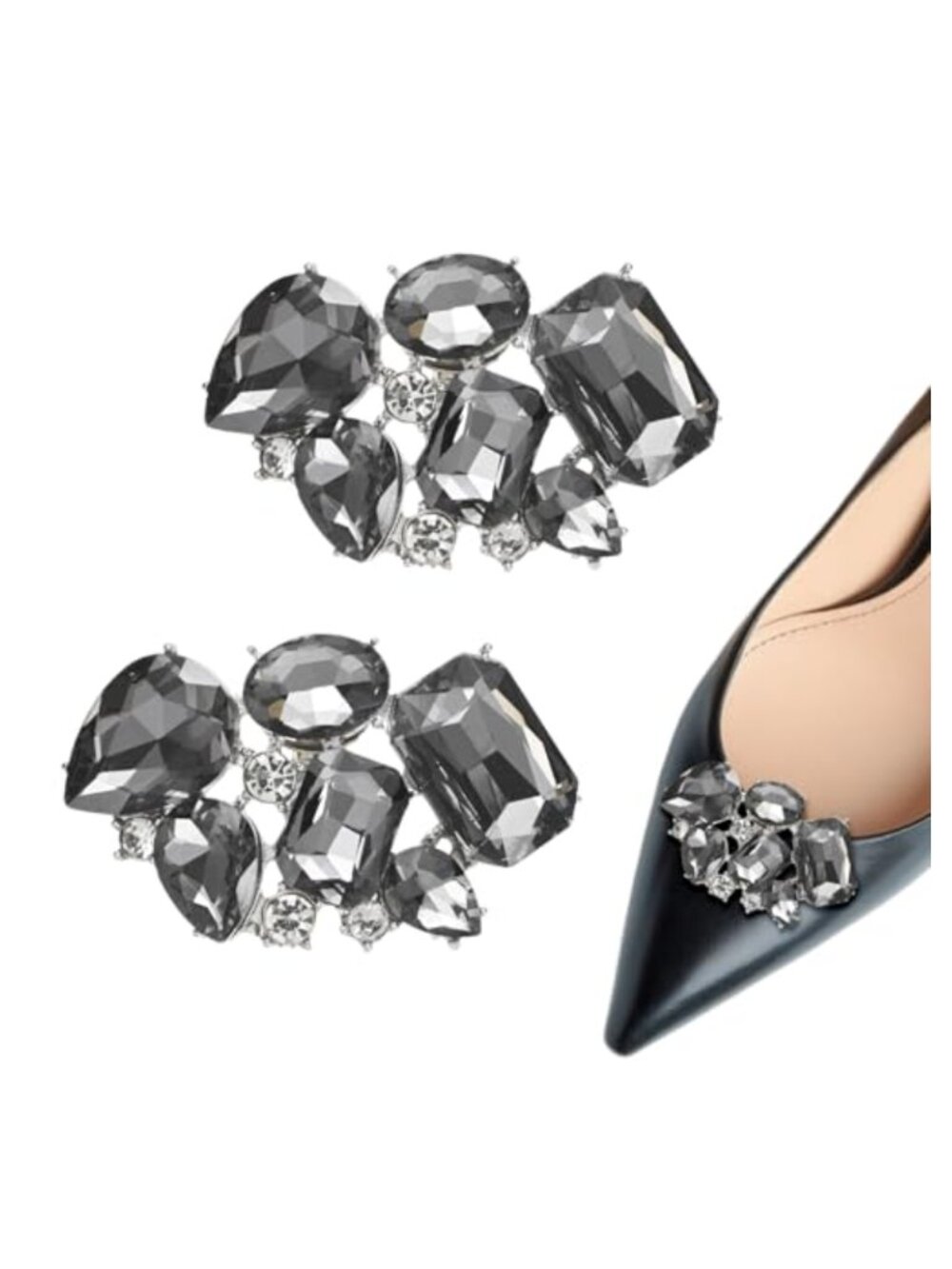 Crystal Shoe Clips Zinc Alloy Round Buckle Clasp for Wedding Party